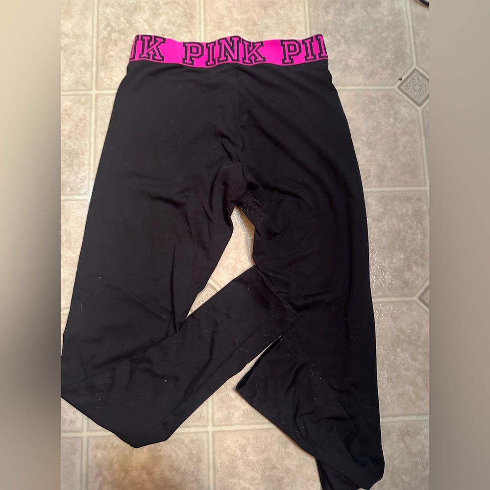 PINK Victoria's Secret Black Leggings Stretchy Athleisure